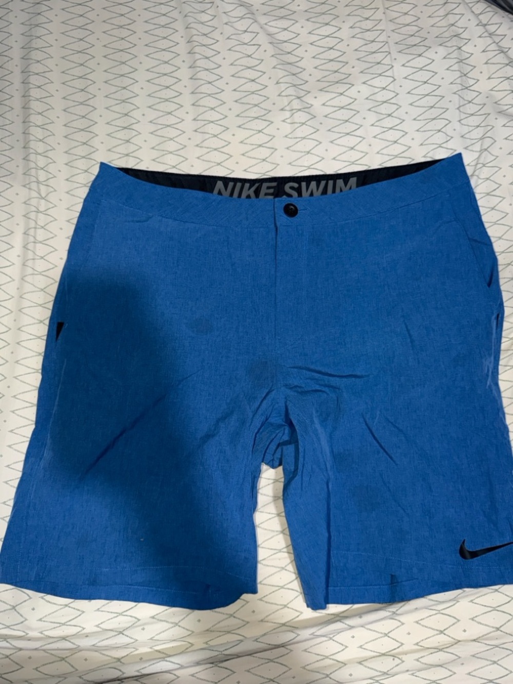 Nike Blue Men's Swim Trunks with Black Waistband